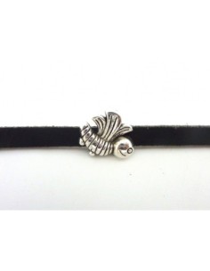 Perle passant abeille 6,2 x 2,1mm en métal argenté