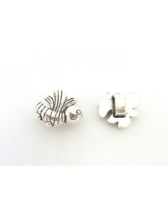 Perle passant abeille 6,2 x 2,1mm en métal argenté 2