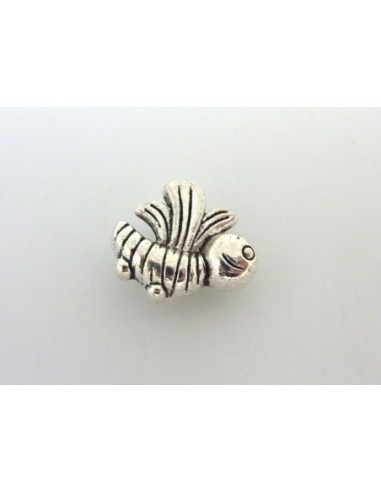 Perle passant abeille 6,2 x 2,1mm en métal argenté