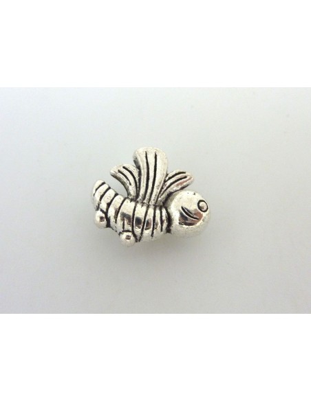 Perle passant abeille 6,2 x 2,1mm en métal argenté