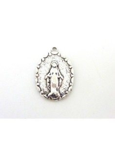 R-Breloque vierge ovale 23,8mm en métal argenté