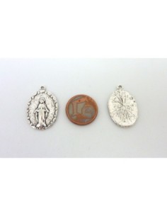 R-Breloque vierge ovale 23,8mm en métal argenté 2