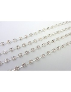 Chaînette strass en métal argenté 2