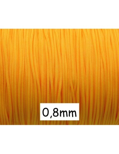 Fil nylon tressé 0,8mm orange tangerine pas cher
