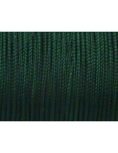 5m Fil polyester, nylon tressé 0,9mm vert bouteille - Shamballa - Wrap