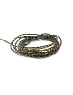 Cordon mouliné en coton et lurex effet métallisé brillant de couleur noir et doré 1,5mm - effet brillance et élégance 2