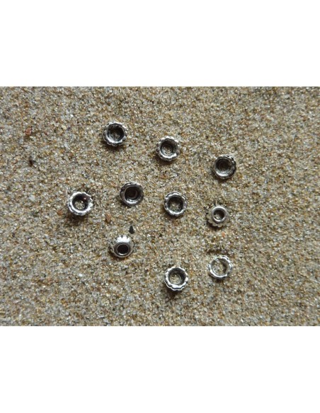 R-10 mini Calottes, coupelles, connecteurs en métal argenté 4mm