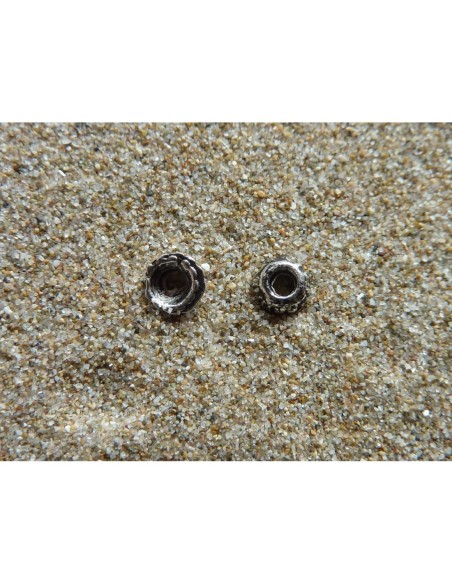 R-10 mini Calottes, coupelles, connecteurs en métal argenté 4mm