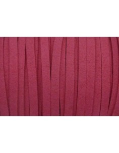 2m Cordon plat daim synthétique 5mm rose fuchsia vif