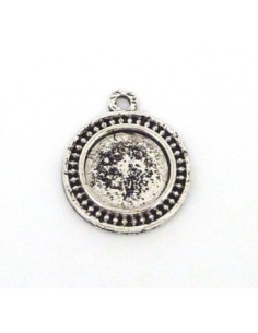 Pendentif Support camé cabochon 20,3mm en métal argenté
