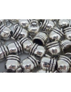 Embout argenté pour cordon cuir de 5mm forme cloche