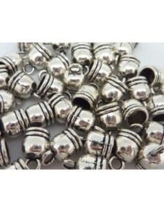 Embout argenté pour cordon cuir de 5mm forme cloche 2