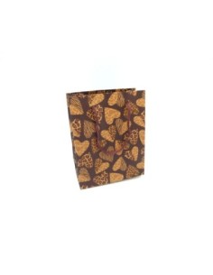 Pochette cadeaux coeur panthère à soufflet en papier épais