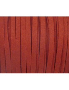 2M Cordon plat suédine, daim synthétique 5mm rouge 2
