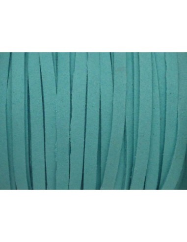 1m Cordon plat daim synthétique 5mm bleu pâle