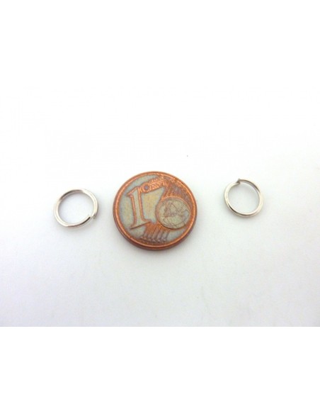 Anneau ouvert argenté épais 8mm en métal