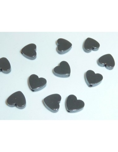 R-5 Perles hématite coeur, lisse 5,7mm