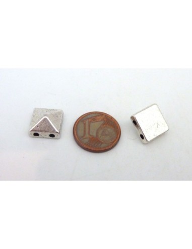 5 perles connecteur pyramide 2 trous en métal...