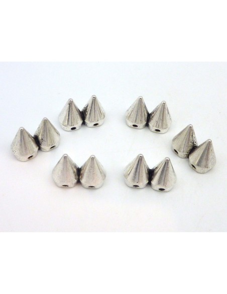 Spike double cône en métal argenté