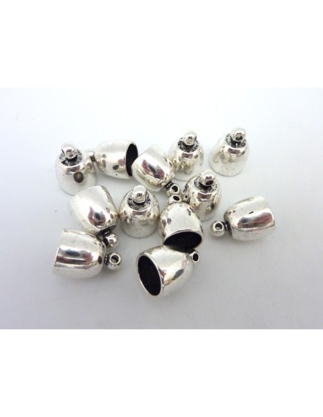 Embout rond pour cordon de 10mm en métal argenté pas cher