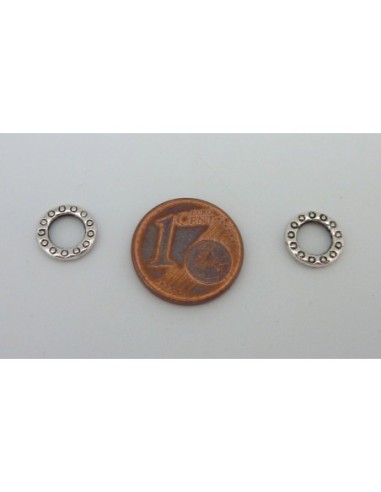 50 Perles intercalaire anneau gravé de rond en...