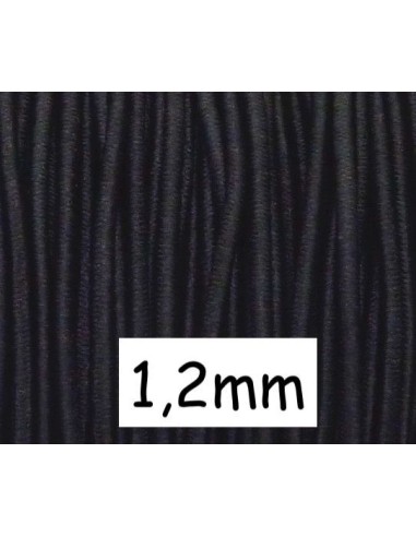 Elastique rond noir 1,2mm