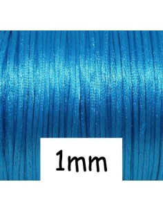 Cordon Queue de rat 1mm bleu azur brillant satiné