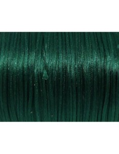 Cordon Queue de rat ou Ficelle chinoise vert sapin foncé brillant, satiné 1mm