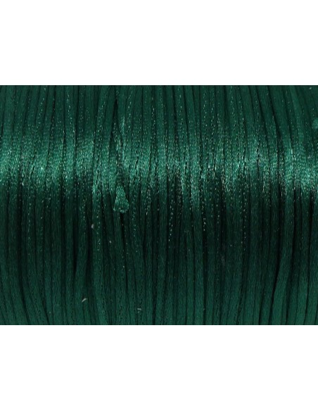 Cordon Queue de rat ou Ficelle chinoise vert sapin foncé brillant, satiné 1mm