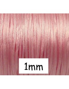 Cordon queue de rat 1mm rose saumon layette satiné