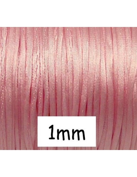 Cordon queue de rat 1mm rose saumon layette satiné