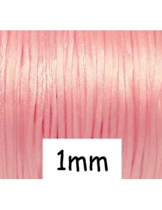Cordon queue de rat 1mm rose saumon layette satiné 2