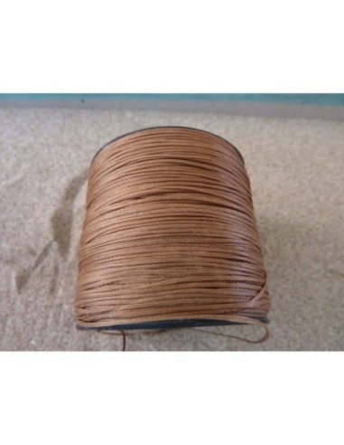 R-Fil polyester ciré plat de couleur marron...