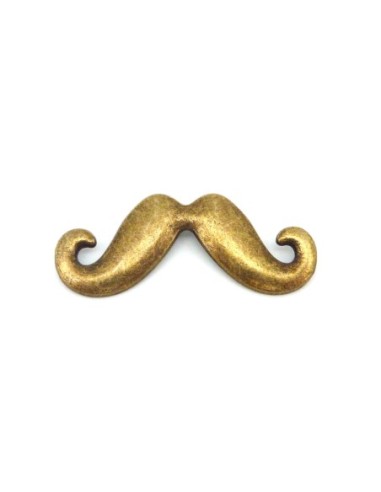 Perle, pendentif, connecteur moustache 44mm en métal bronze