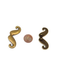 Perle, pendentif, connecteur moustache 44mm en métal bronze 2
