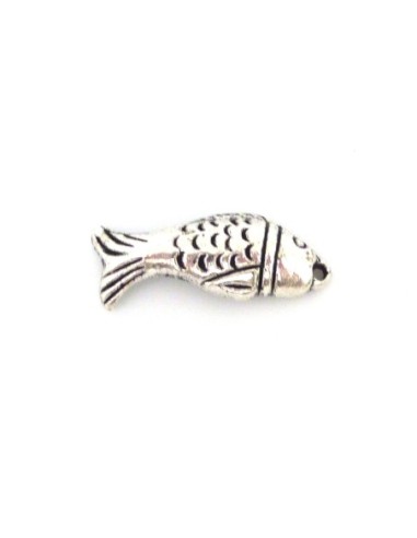 Breloque poisson argenté en métal pas chère