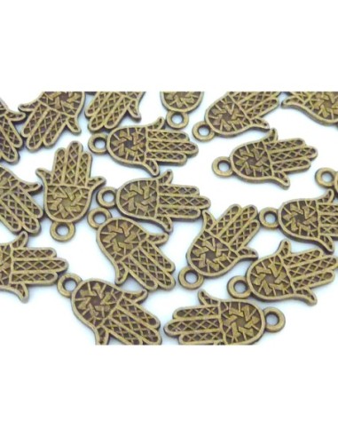 Pendentif main de Fatma 16mm en métal bronze
