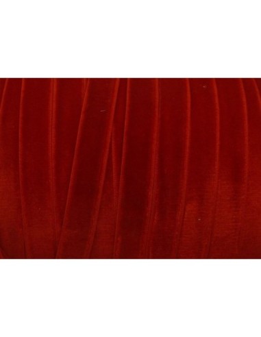 R-1m Ruban élastique velours 10mm de couleur rouge