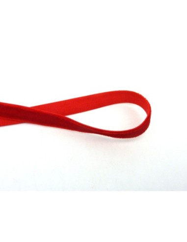 R-1m Ruban élastique velours 10mm de couleur rouge