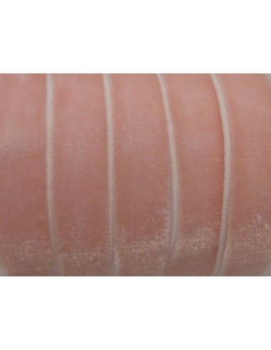 Galon plat velours élastique de couleur Misty rose 10mm pas cher