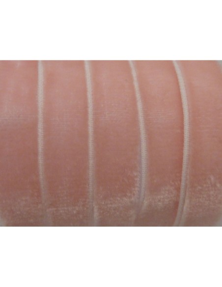 Galon plat velours élastique de couleur Misty rose 10mm pas cher