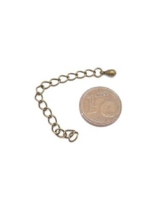 Chainette d'extension avec breloque goutte larme en métal couleur bronze 2