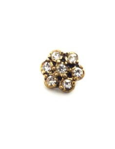 R-Perle passant bouton fleur 13,9mm en métal bronze et...