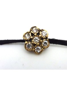 R-Perle passant bouton fleur 13,9mm en métal bronze et... 2