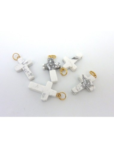 Breloque pendentif, croix 25,8mm en pierre...