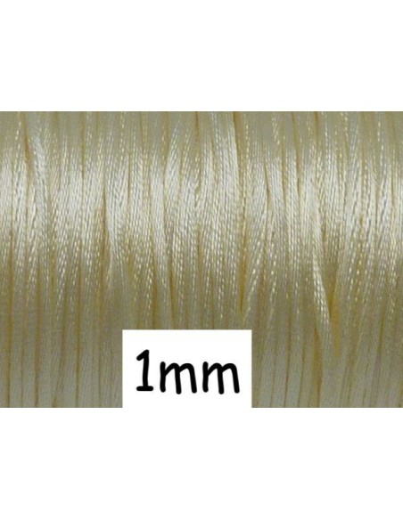 Cordon Queue de rat 1mm jaune pâle brillant satiné Ficelle chinoise