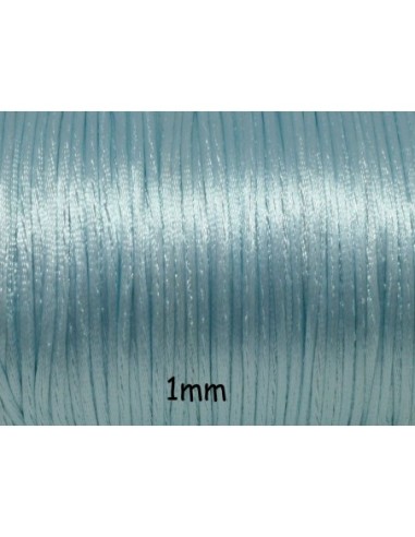 Cordon queue de rat 1mm bleu layette brillant satiné