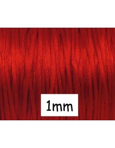 Cordon Queue de rat 1mm rouge tomate pour tressage