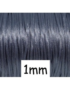 Cordon satin 1mm pas cher de couleur gris ardoise
