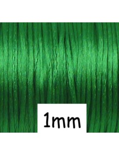 Cordon queue de rat 1mm vert brillant satiné